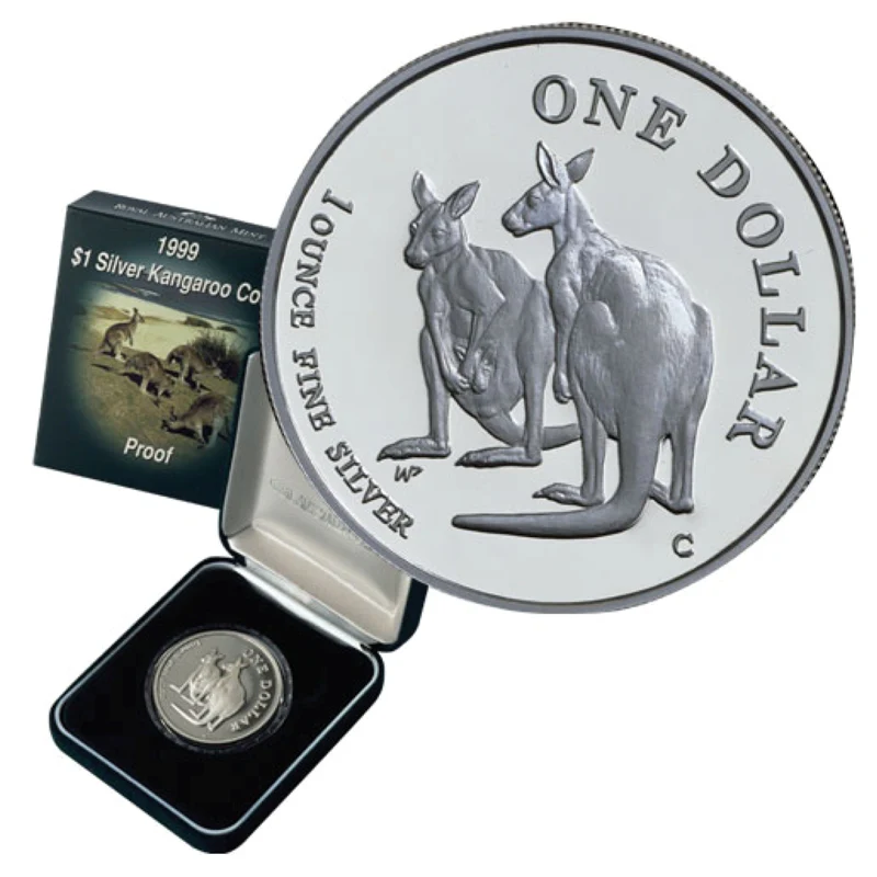 $1 1999 Kangaroo 1oz 99.9% Silver Proof