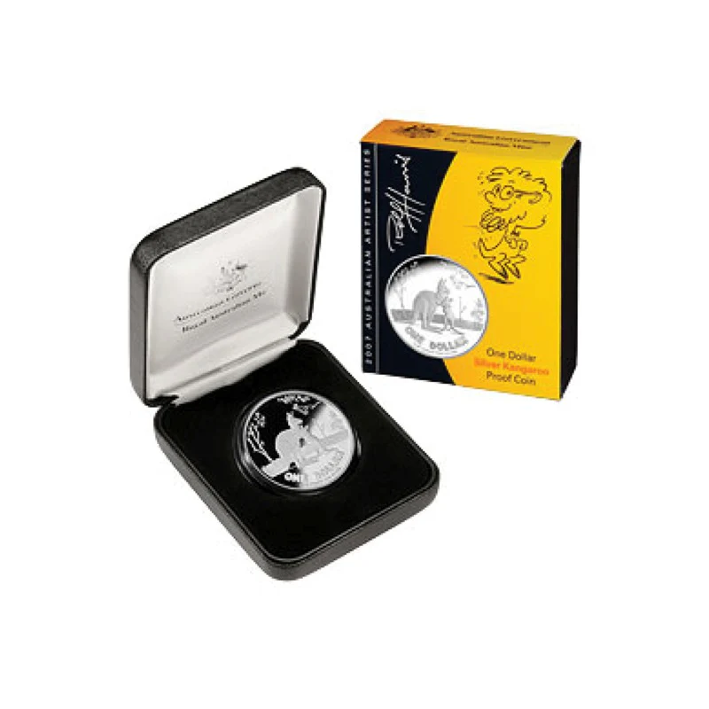 $1 2007 Kangaroo - Rolf Harris 1oz 99.9% Silver Proof - Image 3
