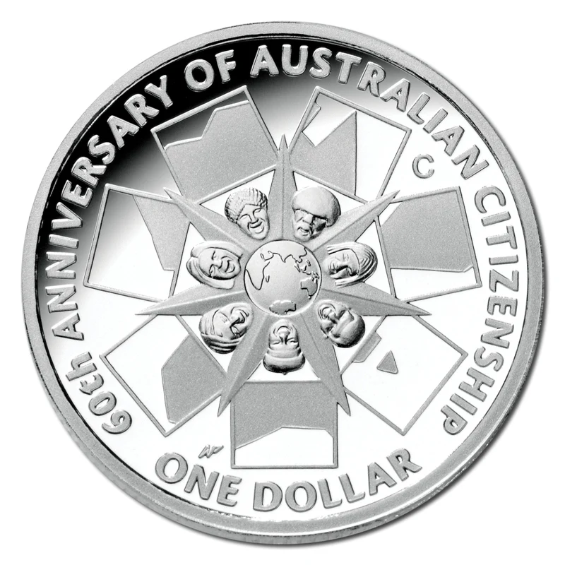 $1 2009 60 Years of Australian Citizenship Silver Proof - Image 2