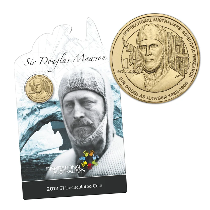 $1 2012 Inspirational Australians - Douglas Mawson Al-Bronze UNC