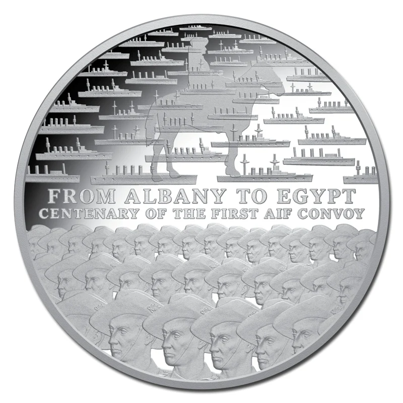 $1 2014 100th Anniversary A.I.F Sail from Albany Silver Proof - Image 2