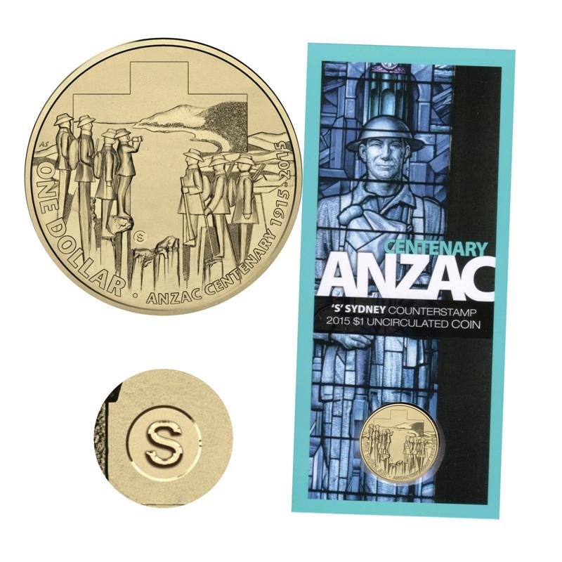 $1 2015 ANZAC Centenary Mintmark/Counterstamp UNC - Image 4