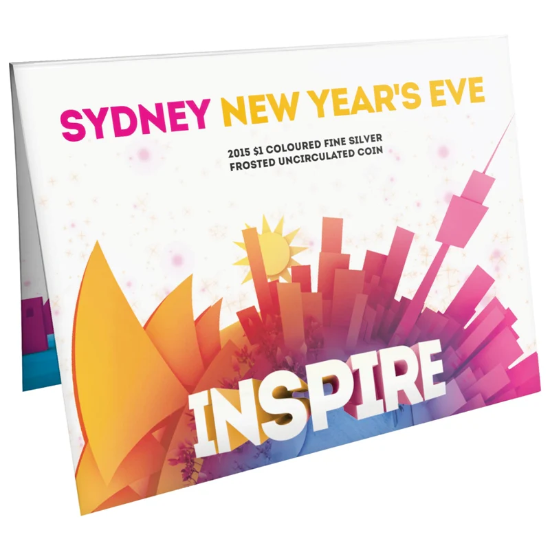 $1 2015 New Year's Eve 1/2oz Silver Coloured Coin - Image 2