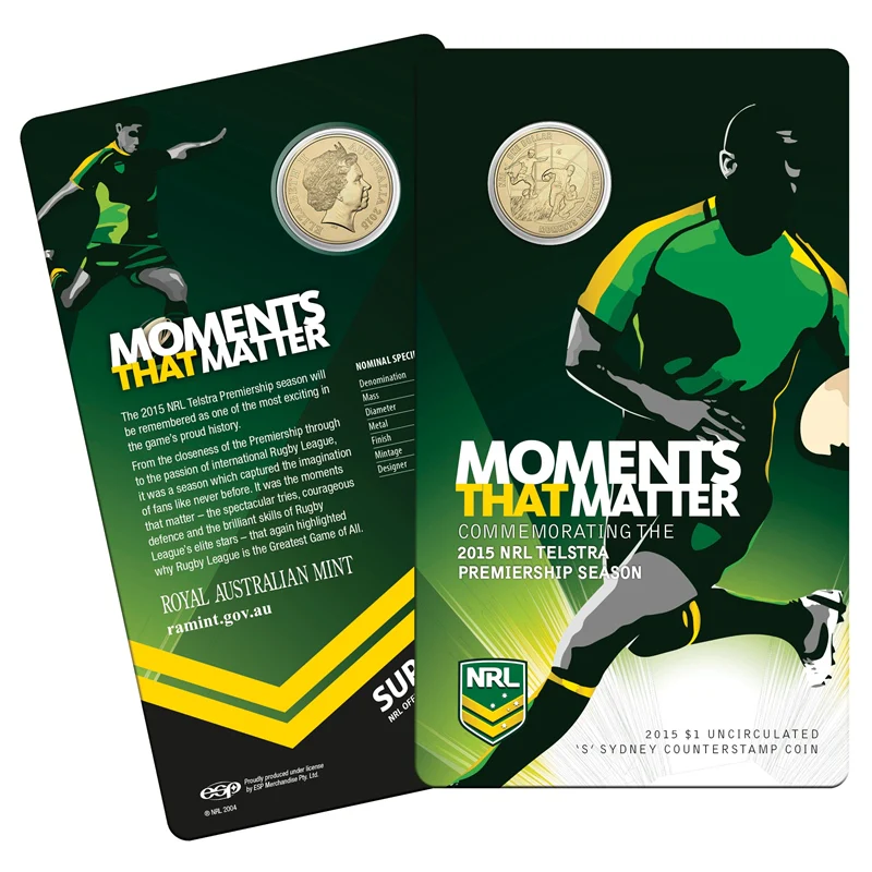 $1 2015 Telstra NRL Premiership $1 UNC - Image 3