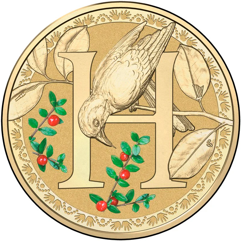 $1 2016 Coloured 'H' Alphabet Al-Bronze Coin - Image 2
