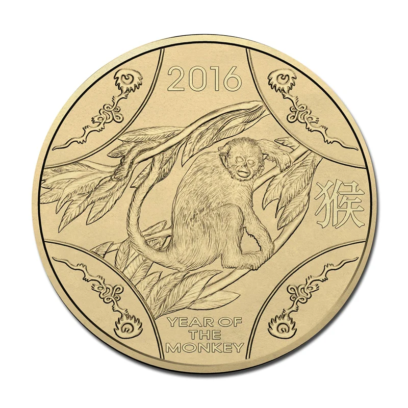 $1 2016 Year of the Monkey Al/Bronze UNC - Image 2