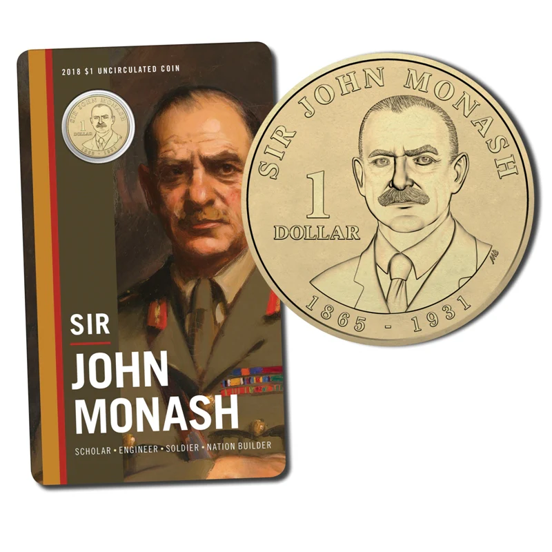 $1 2018 Sir John Monash Al/Bronze UNC