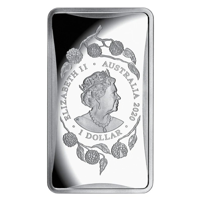 $1 2020 Year of the Rat 1/2oz Silver Rectangular Proof - Image 2