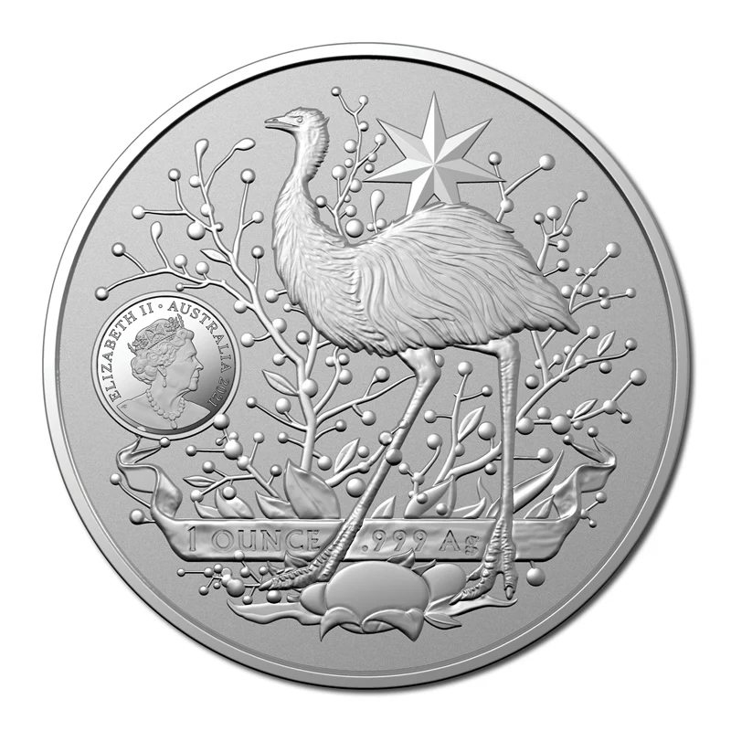 $1 2021 Australia Coat of Arms 1oz Silver UNC - Image 2