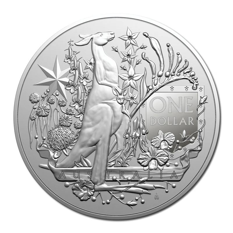 $1 2021 Australia Coat of Arms 1oz Silver UNC - Image 3