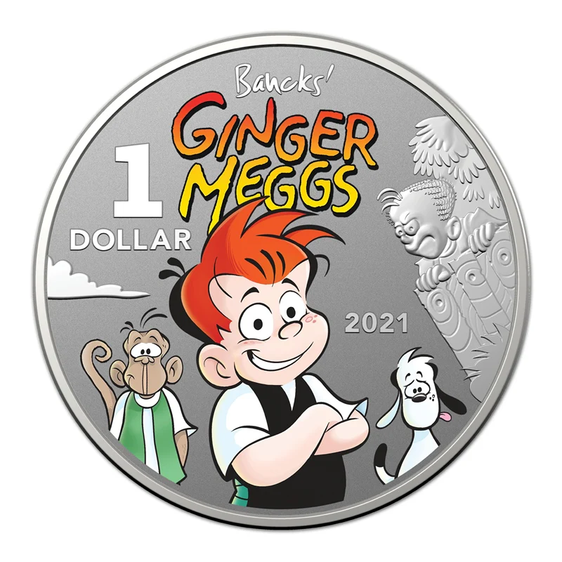 $1 2021 Ginger Meggs Centenary 1/2oz Silver Frosted UNC 2 Coin Set - Image 3