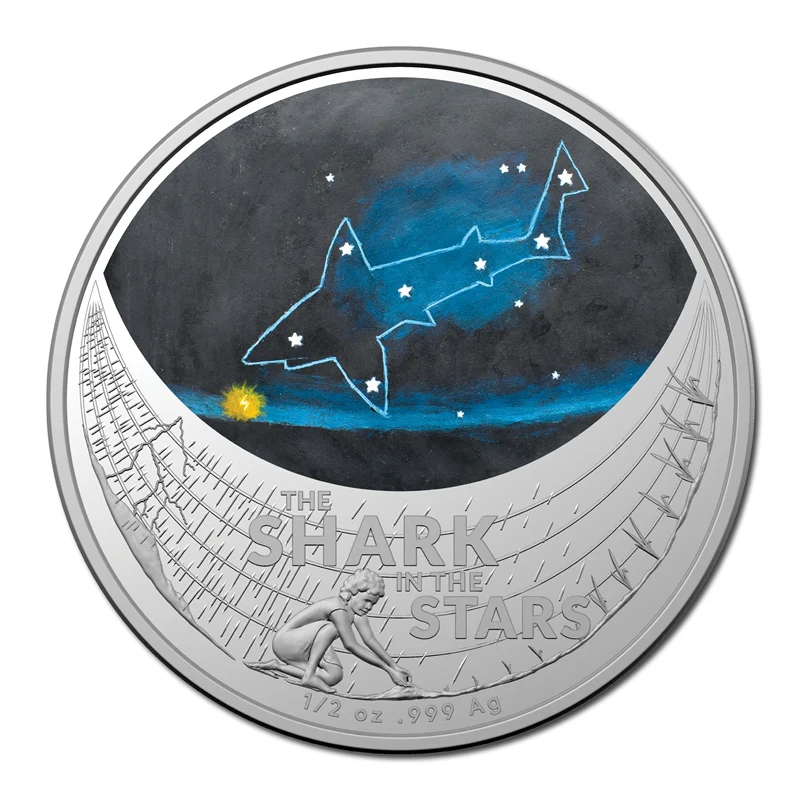 $1 2021 Star Dreaming - The Shark in the Stars 1/2oz Silver UNC - Image 4