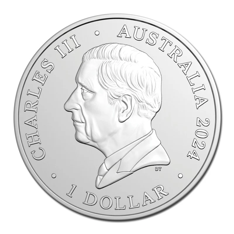 $1 2024 Dolphin Series - Hourglass Dolphin 1oz Silver UNC - Image 2