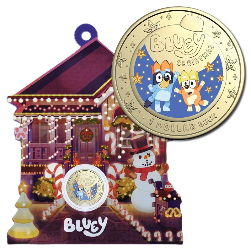 $1 2025 Bluey Christmas Coloured UNC
