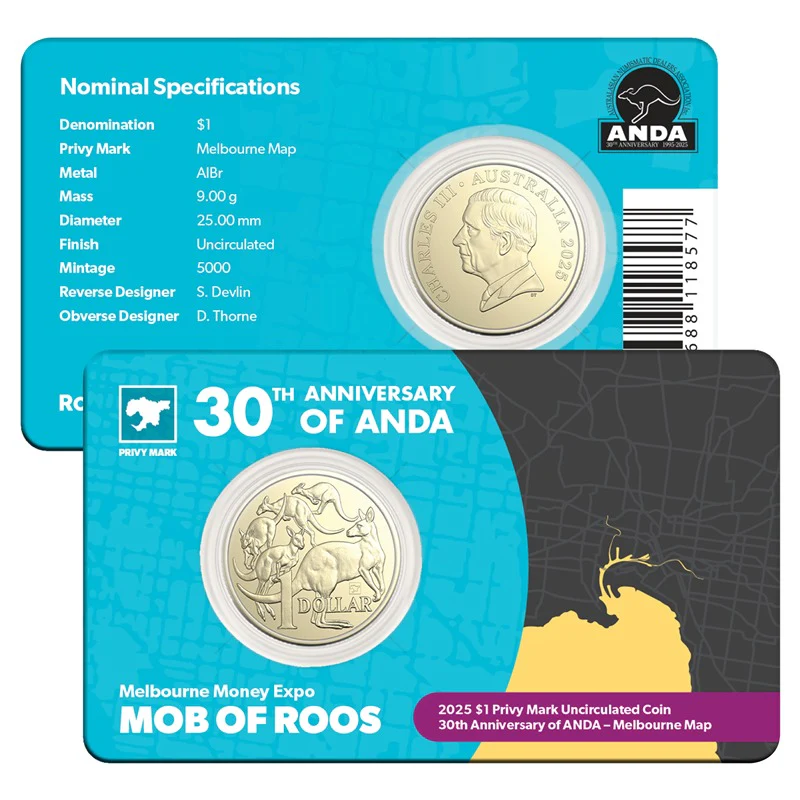 $1 2025 Mob of Roos Privy Mark - Melbourne ANDA Expo - Image 3