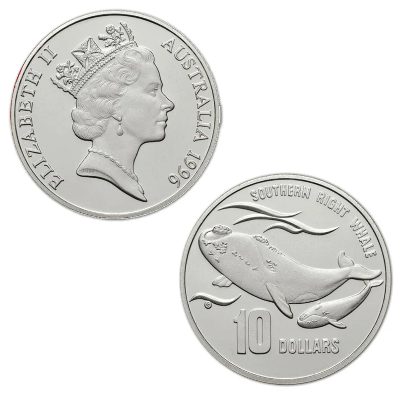 $10 1996 Southern Right Whale Piedfort Silver Proof