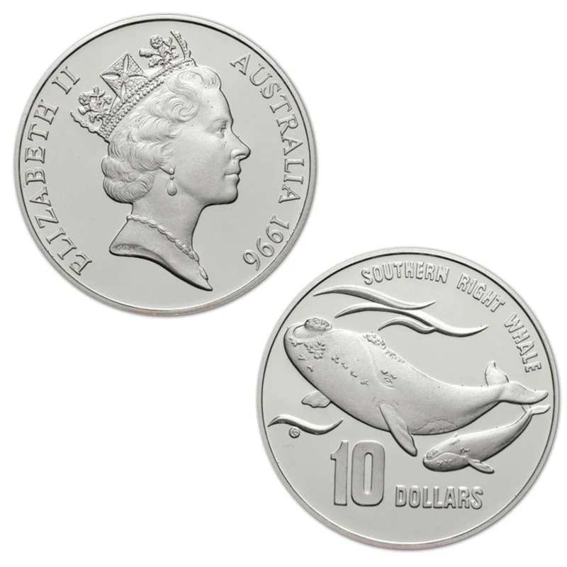 $10 1996 Southern Right Whale Silver Proof - Image 2