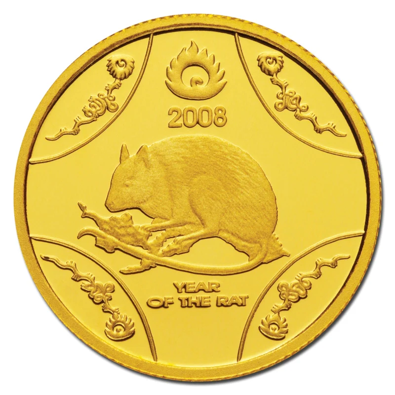 $10 2008 Year of the Rat 1/10oz Gold Proof - Image 2