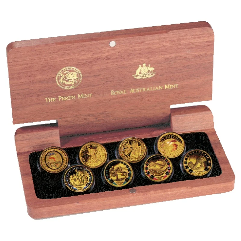 $100 2000 Sydney Olympics 8 Coin Gold Proof Set Signed by Mr Stuart Devlin - Image 2