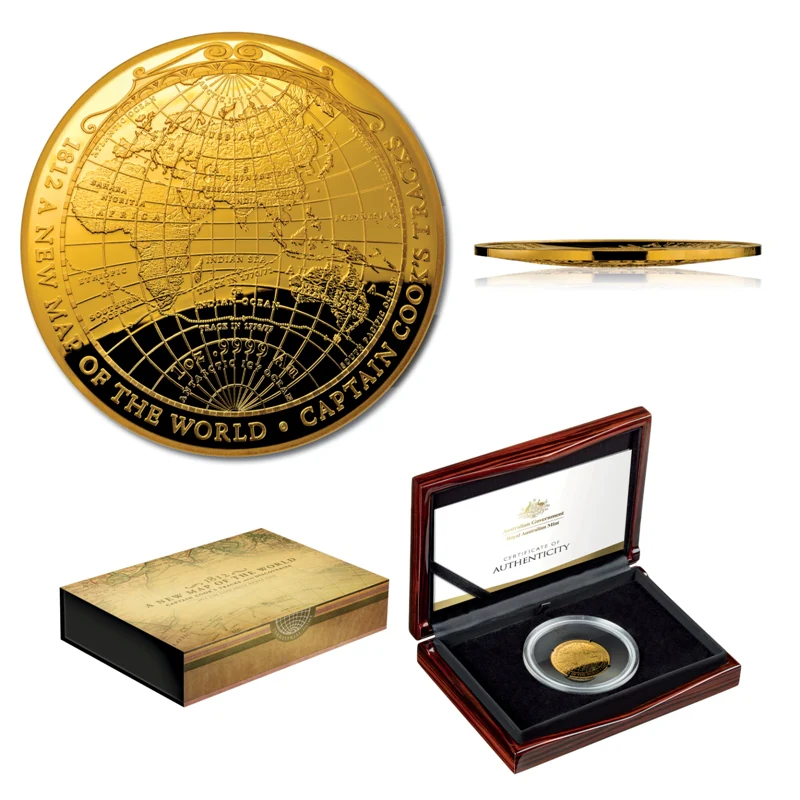 $100 2018 - 1812 A New Map of the World Gold Proof Domed Coin