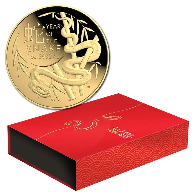 $100 2025 Year Of The Snake 1oz Gold Proof Domed