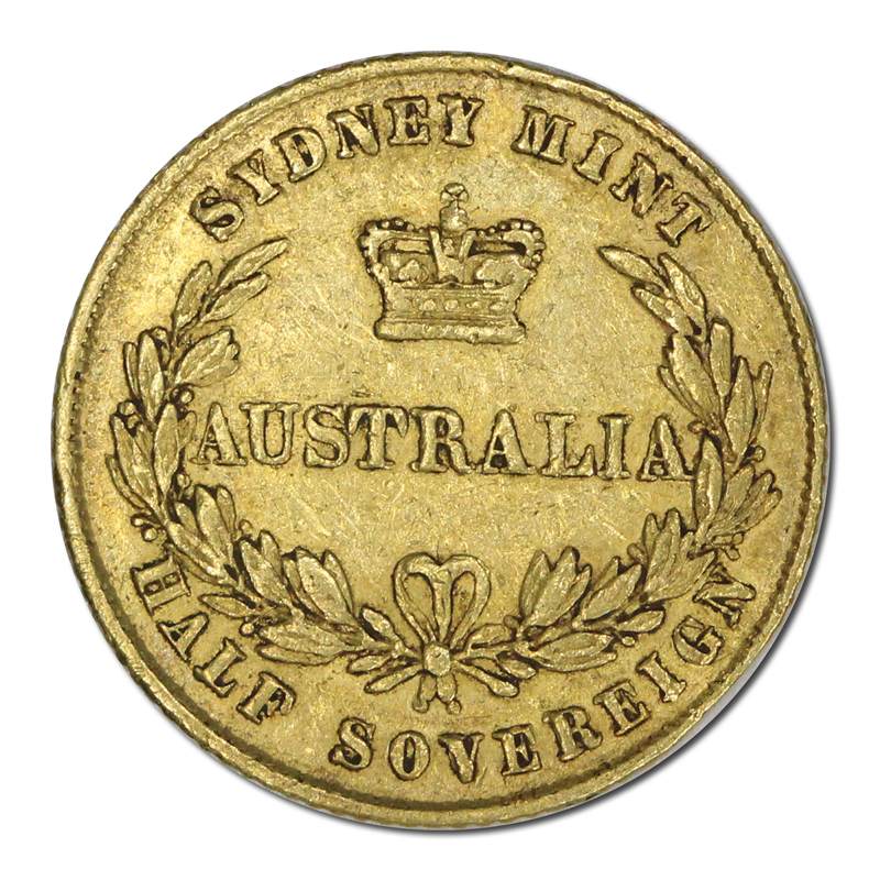 1863 Sydney Mint Type II Gold Half Sovereign VF - Image 2