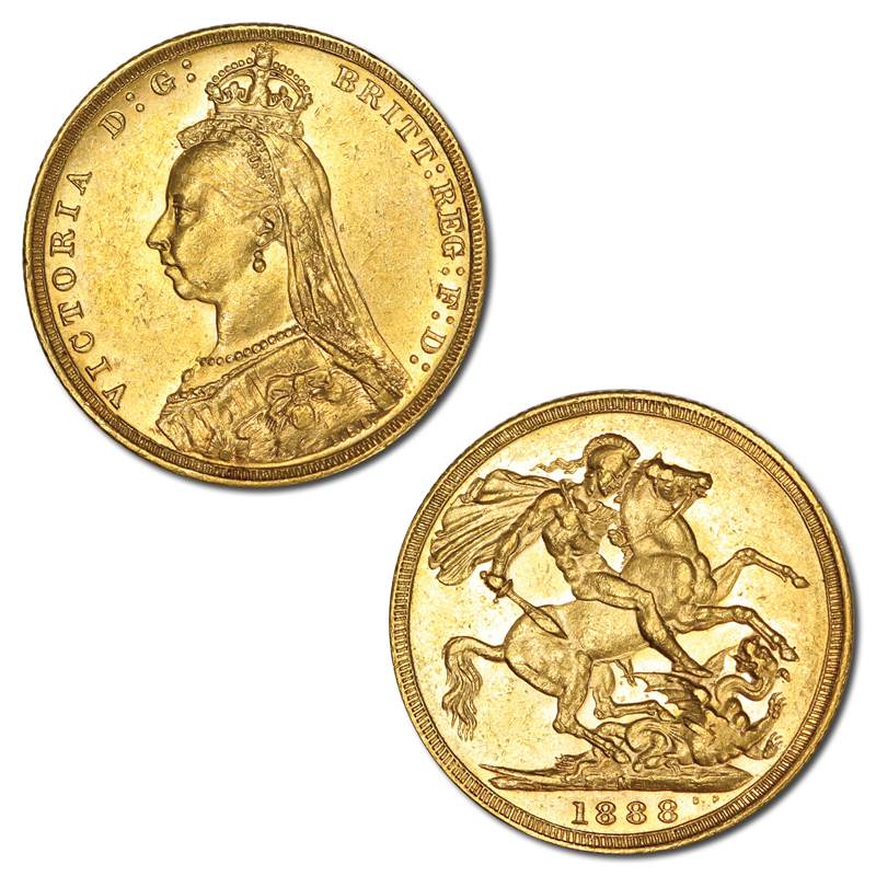 1888 Melbourne Victoria Jubilee Head Gold Sovereign VF
