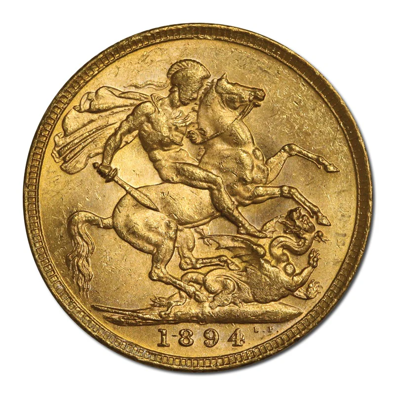1894 Melbourne Veiled Head Gold Sovereign Lustrous Choice UNC - Image 2