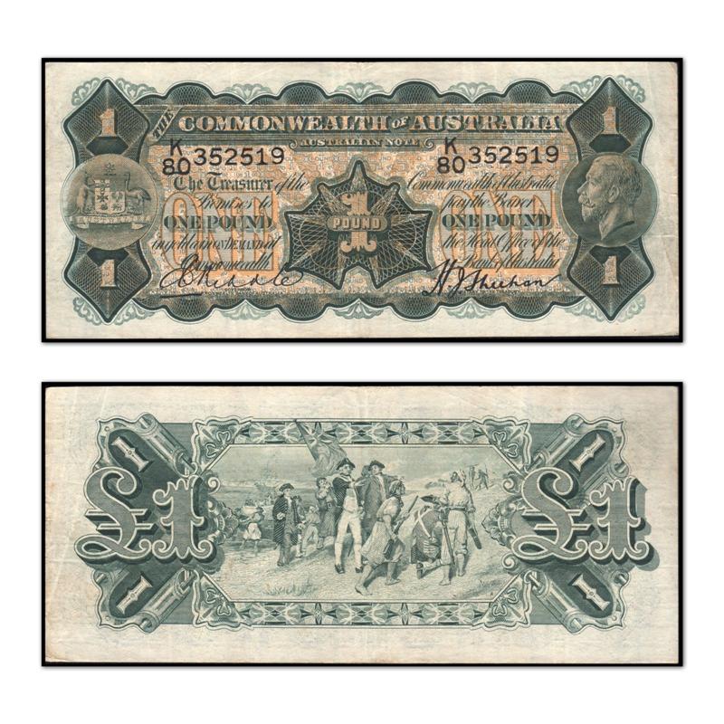 (1932) One Pound Riddle/Sheehan R.27a - Thick Signature - Image 2