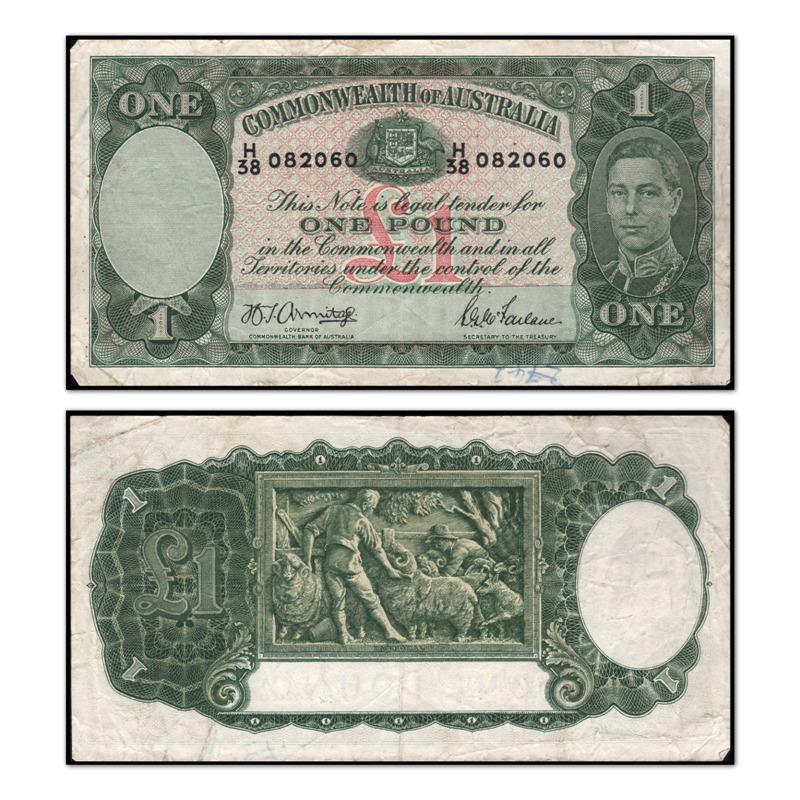 (1942) One Pound Armitage/McFarlane Dark Green R.30a - Image 3