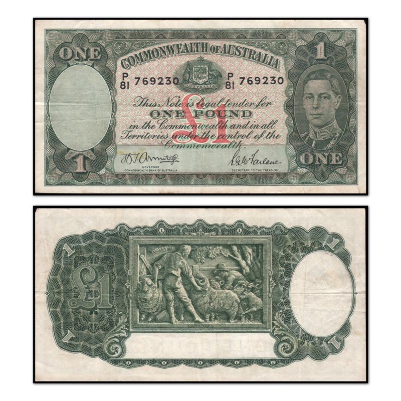(1942) One Pound Armitage/McFarlane Dark Green R.30a - Image 4