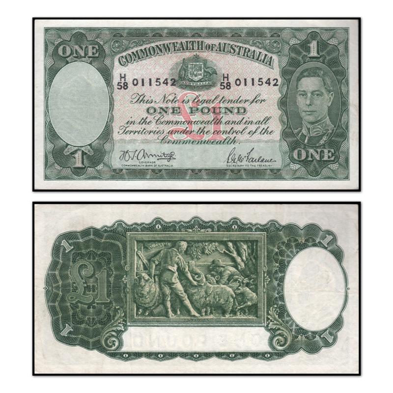 (1942) One Pound Armitage/McFarlane Dark Green R.30a - Image 7