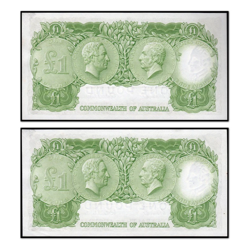 (1953) One Pound Coombs/Wilson R.33 Consecutive Pair CFU - Image 2