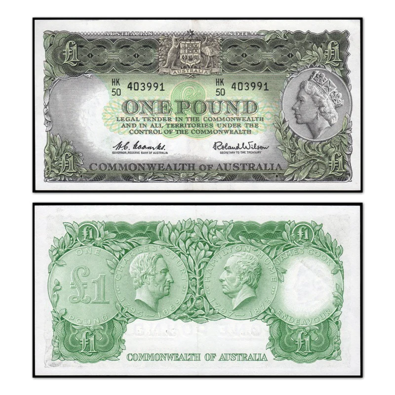 (1961) One Pound Coombs/Wilson Emerald Green R.34b nUNC - Consecutive Trio - Image 2