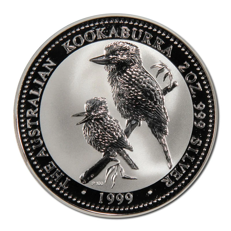 1999 Kookaburra $2 2oz Silver Coin & 2oz Silver Medallion