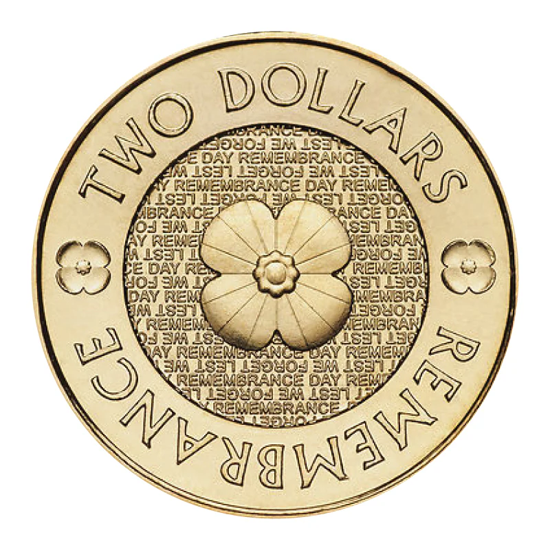 $2 2012 Remembrance Day Non-Coloured