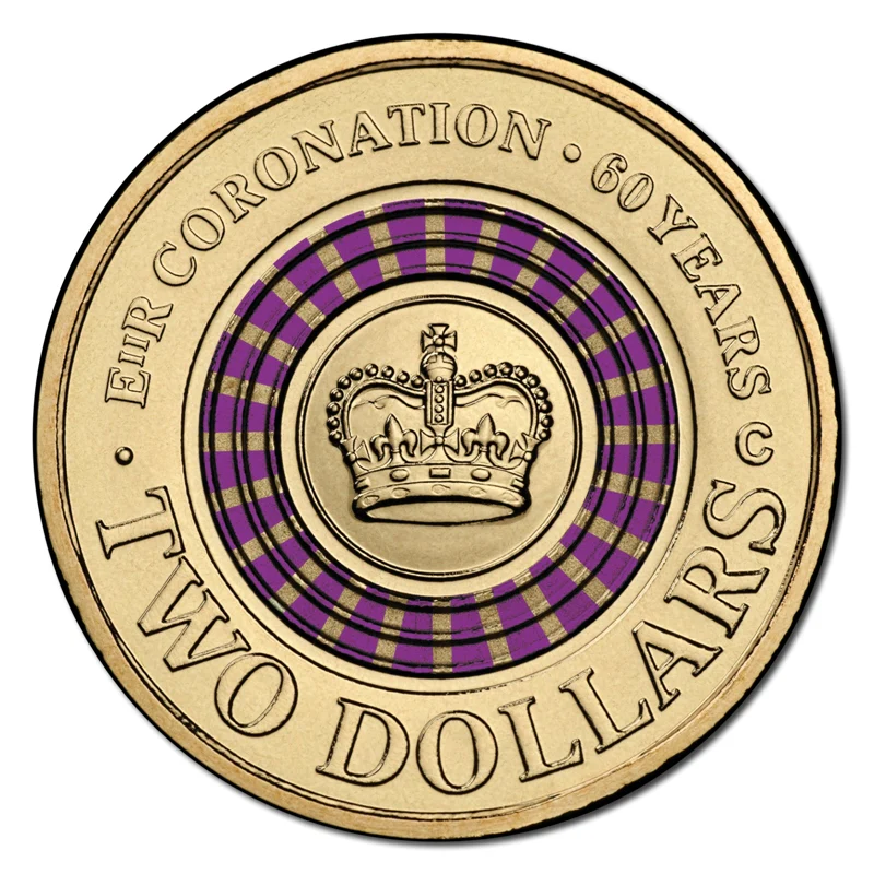 $2 2013 QEII Coronation 60th Anniversary Coloured C Mintmark UNC - Image 2