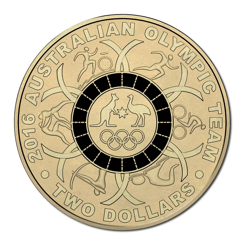 $2 2016 Olympic Black Coloured UNC
