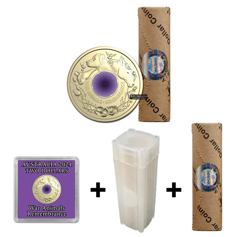 $2 2024 War Animals Remembrance Mint Roll PACKAGE