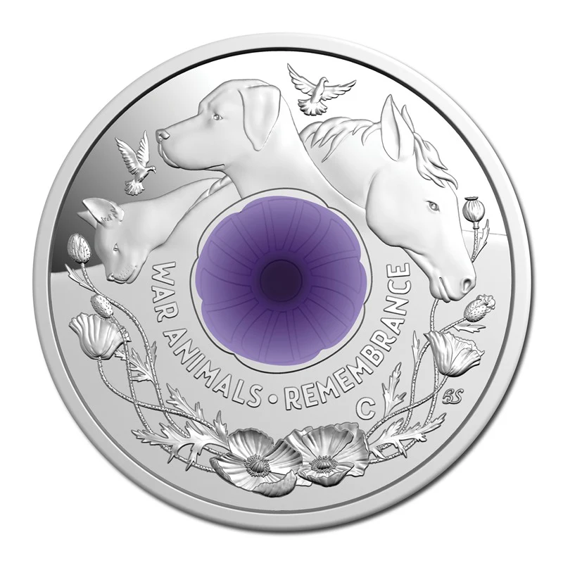 $2 2024 War Animals Remembrance Silver Proof - Image 2