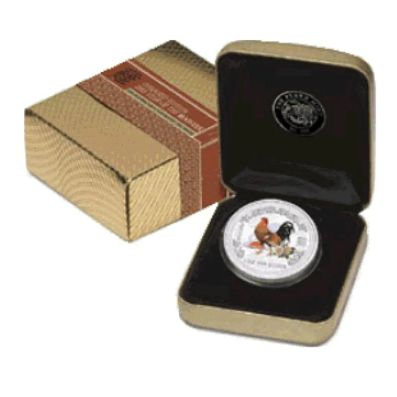 2005 Year of the Rooster Coloured 1oz Silver- Coloured Edition