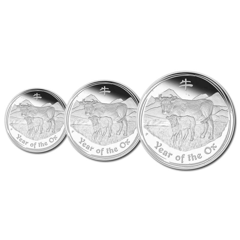 2009 Year of the Ox 3 Coin Silver Proof Set - Image 2