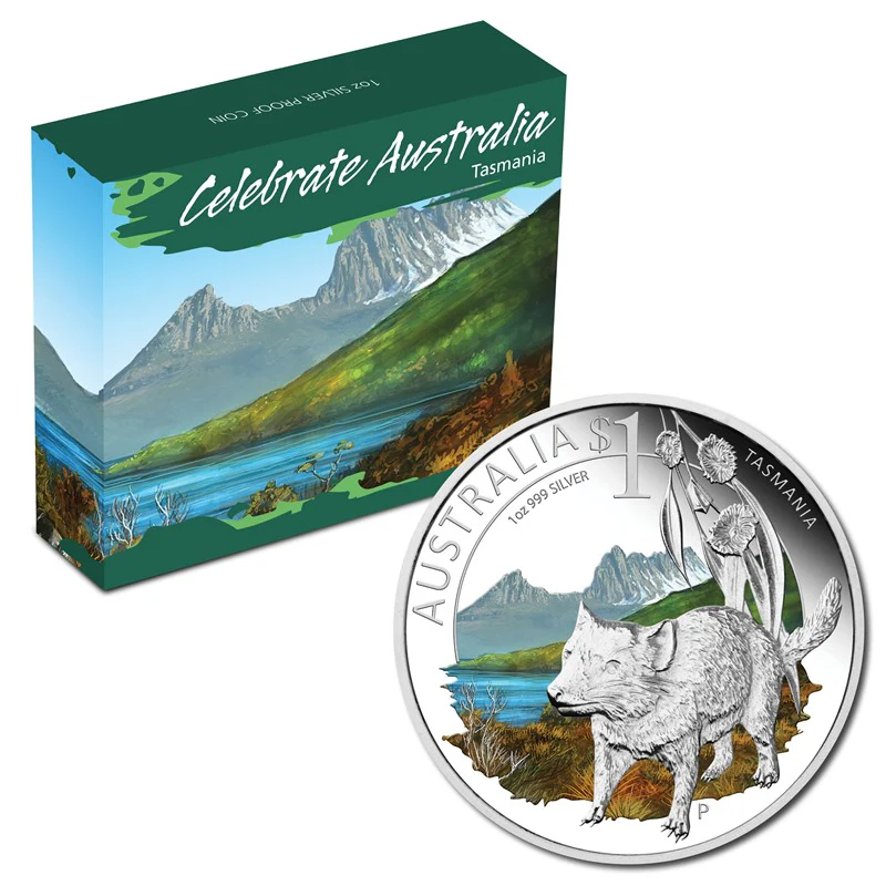 2010 Celebrate Australia - Tasmania 1oz Silver Coin Show Special