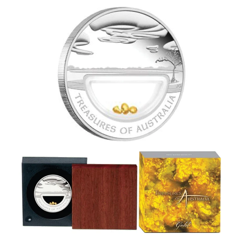 2010 Treasures of Australia Gold Locket - 1oz Silver Proof