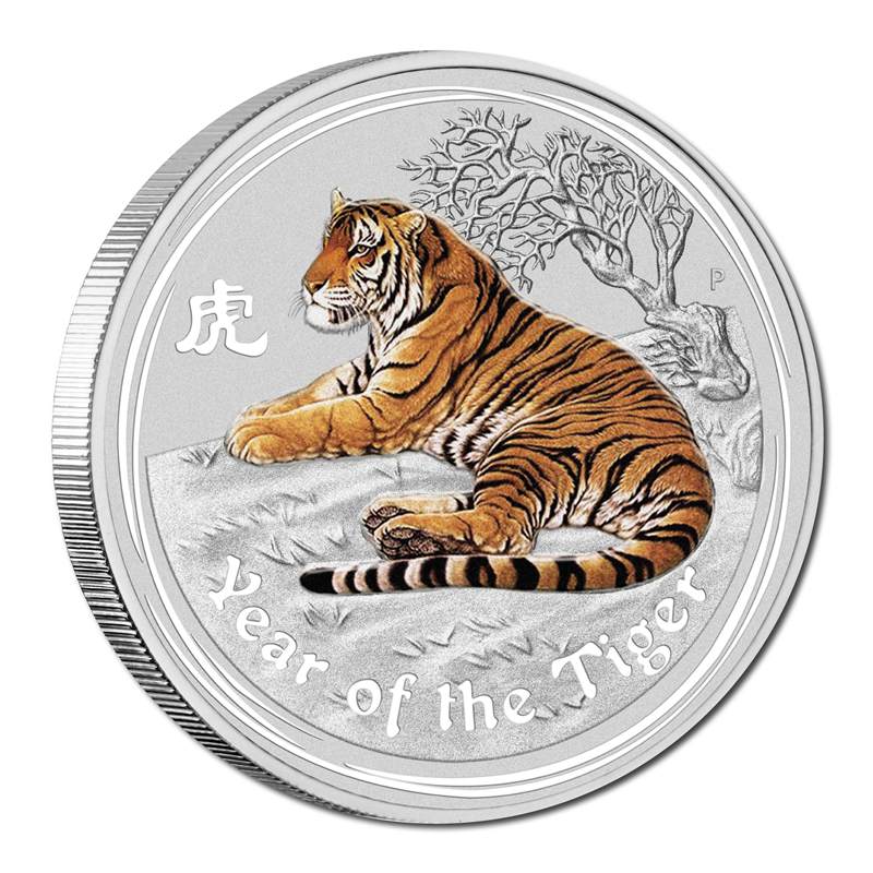 2010 Year of the Tiger 1oz Silver Coloured - Image 2