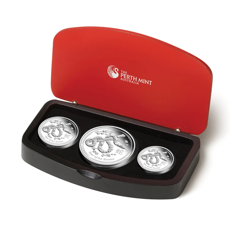 2013 Year of the Snake 3 Coin Silver Proof Set - Image 2