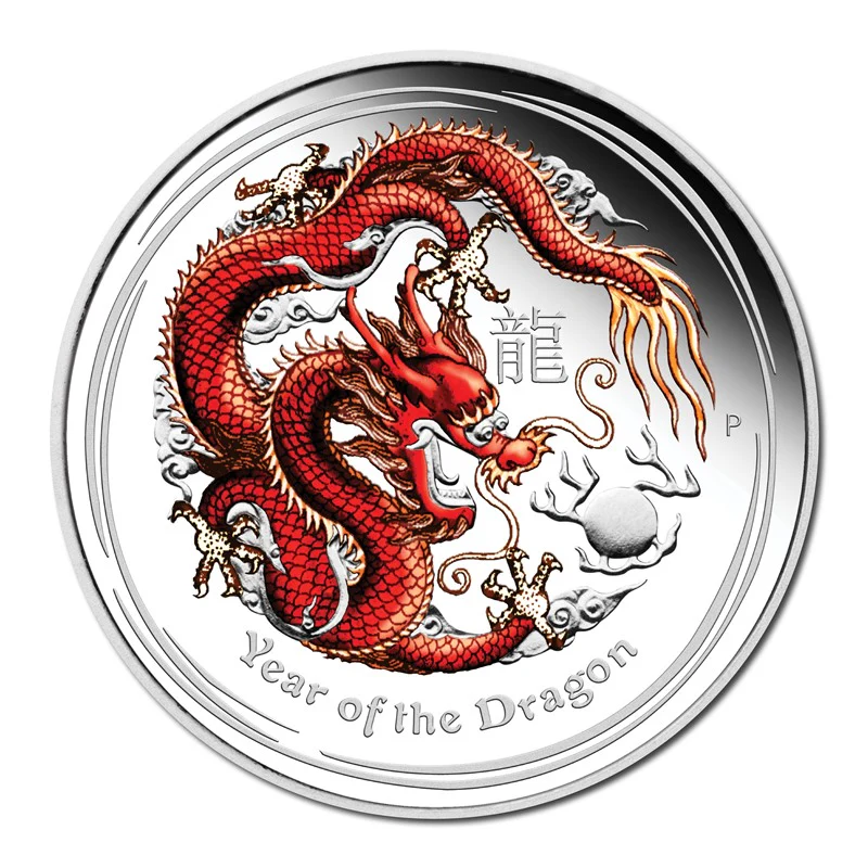 2012 Year of the Dragon Coloured Silver Proof - Image 4