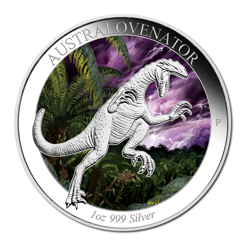2014 Australian Dinosaurs - Australovenator 1oz Silver Coloured Proof - Image 2