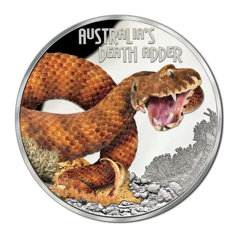2016 Deadly & Dangerous - Death Adder 1oz Silver Proof - Image 2