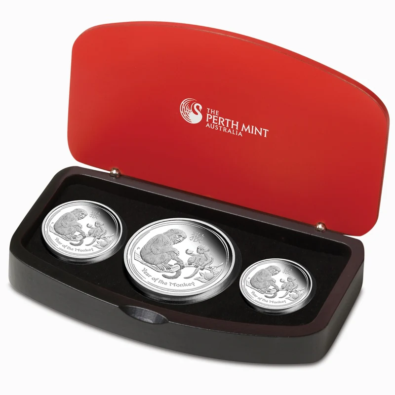 2016 Year of Monkey 3 Coin Silver Proof Set - Image 2